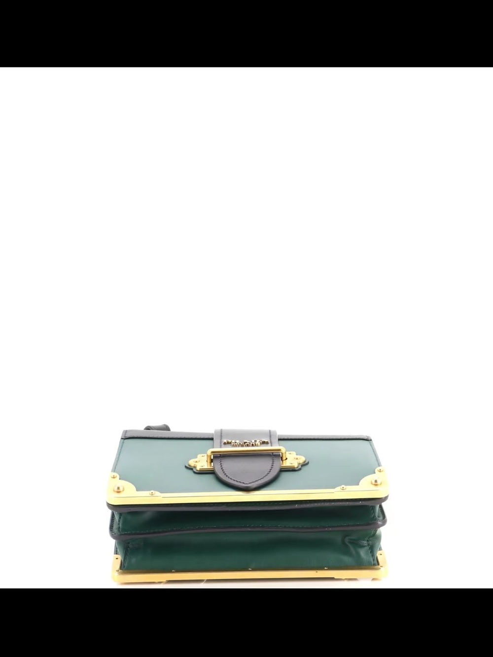 Prada Green and Black Leather Crossbody with Gold Hardware - Picture 3 of 6
